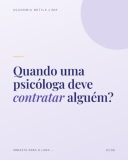 Agenda cheia não é o único sinal de que chegou a hora de contratar. 

O verdadeiro sinal é perceber quanto do seu tempo vai para tarefas que não precisam ser feitas por você.

Só contrate para se concentrar no que só você pode fazer. 🌱

💬 Qual tarefa você delegaria primeiro? Me conta nos comentários.